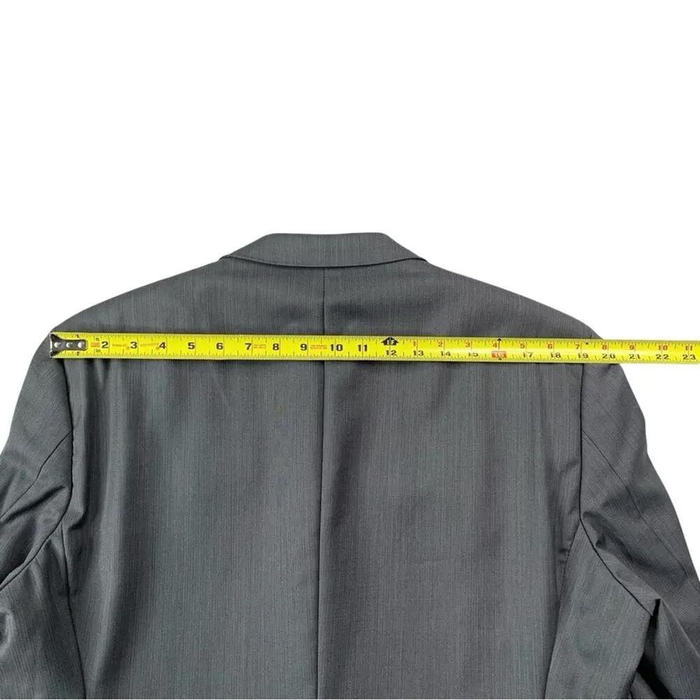 Boss Hugo Boss Grand Central Sport Coat 44L Gray Textured Wool Jacket Blazer